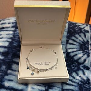 Cynthia Rowley Silver and Blue Charm Bracelet